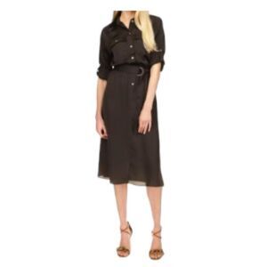 Michael Kors Women's Roll-Sleeve Utility Dress Black Medium NWT